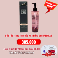 Dầu Tẩy Trang Tinh Dầu Hoa Hồng Đen MEDILAB: 385.000 - Tặng 2 Mặt Nạ Vitamin Banobagi Hàn Quốc 50.000