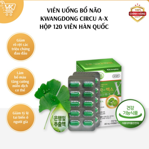 Viên Uống Bổ Não Kwangdong Hàn Quốc 120 Viên: 750.000 - Tặng 20 gói trà sâm