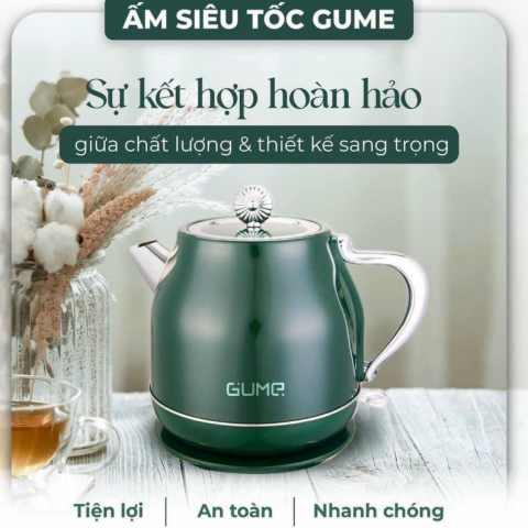 Ấm đun nước siêu tốc GUME Hàn Quốc chính hãng: 550.000 - Tặng 10 gói trà sâm