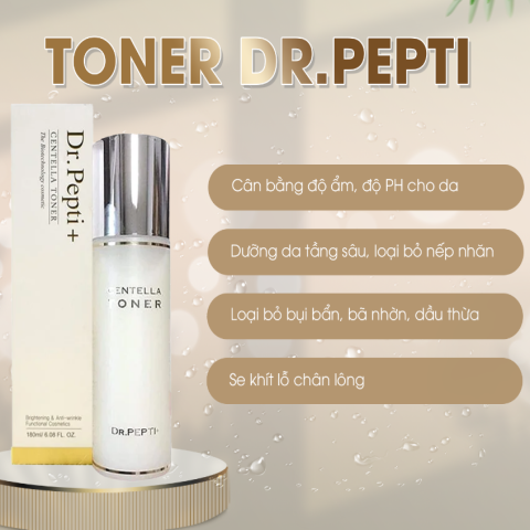 Nước hoa hồng - Dr.Pepti Centella Toner chính hãng: 315.000 -Tặng 2 Mặt Nạ Vitamin Banobagi Hàn Quốc 50.000