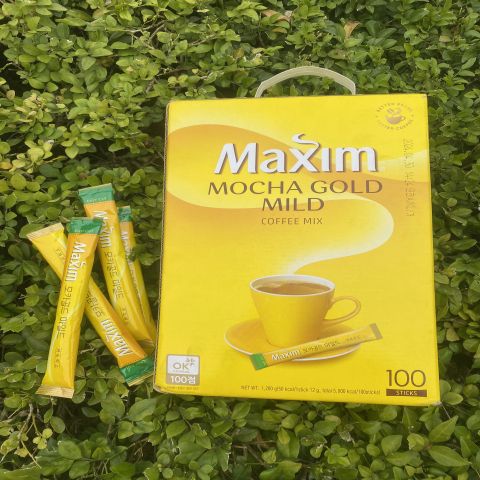 Cafe Maxim Gold Hàn Quốc 100 gói vàng: 450.000 - Tặng 1 gói kẹo sâm Hàn Quốc 45.000