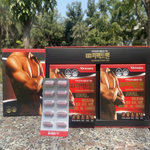 Viên uống tăng cường sinh lý nam Kwangdong Perfect Man Hàn Quốc 240 viên: 850.000 - Tặng 10 gói trà sâm