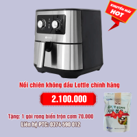 Nồi chiên không dầu Lottle chính hãng: 2.100.000 - Tặng 1 Rong biển Vụn Có Vừng Trộn Cơm Vị Dầu Oliu gói lớn 70g: 70.000