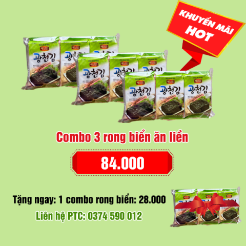 Combo 3 gói rong biển 84.000 - Tặng 1 gói rong biển 28.000