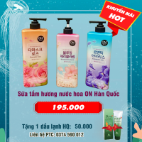 Sữa tắm nước hoa ON Hàn Quốc: 195.000 - Tặng 1 dầu lạnh xoa bóp Hàn Quốc: 50.000