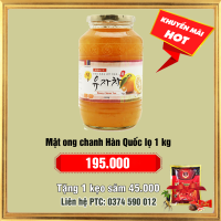 Mật ong chanh Hàn Quốc lọ 1 kg: 195.000 - Tặng 1 kẹo sâm Hàn Quốc: 45.000