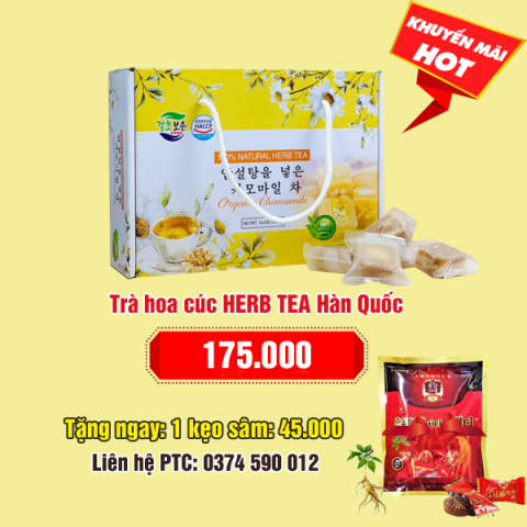 Trà hoa cúc Hàn Quốc Herb tea: 175.000 - Tặng 1 kẹo sâm: 45.000