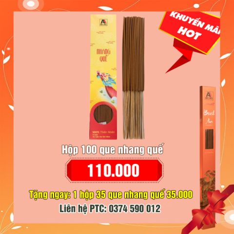 Hộp 100 que nhang quế: 110.000 - Tặng hộp 35 que nhang quế: 35.000