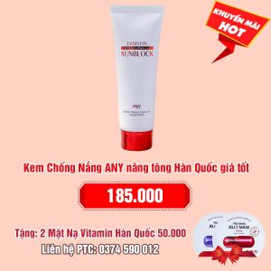 Kem Chống Nắng ANY nâng tông Hàn Quốc giá tốt: 185.000 - Tặng 2 Mặt Nạ Vitamin Banobagi Hàn Quốc 50.000